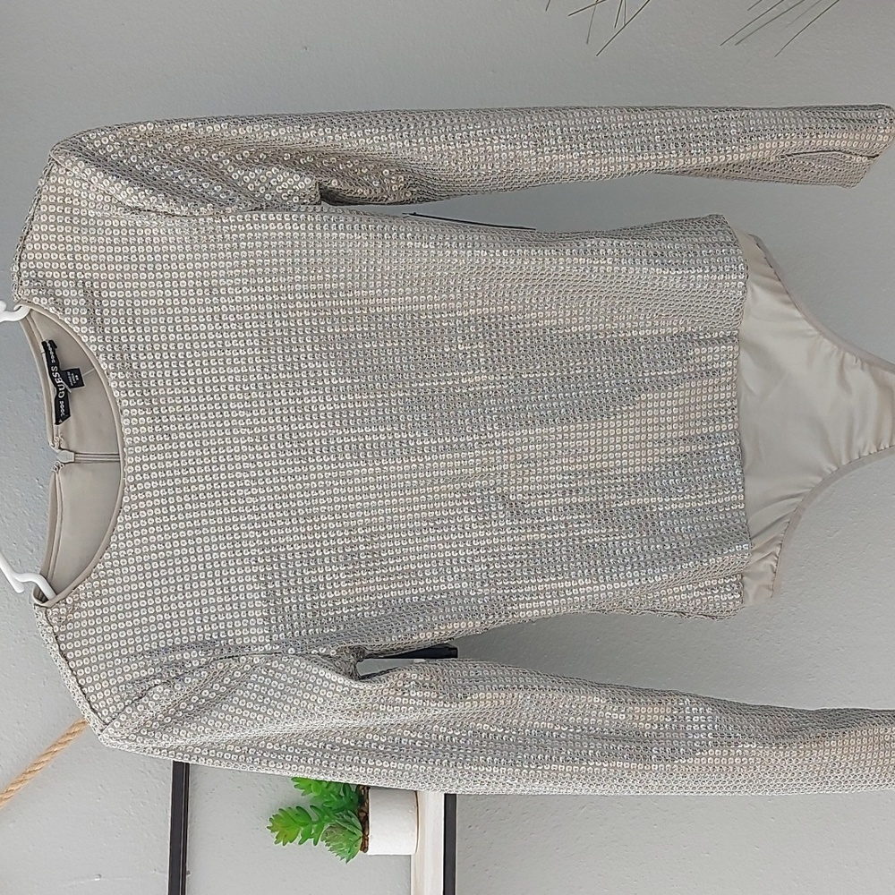 Guess silver sequins body suit
